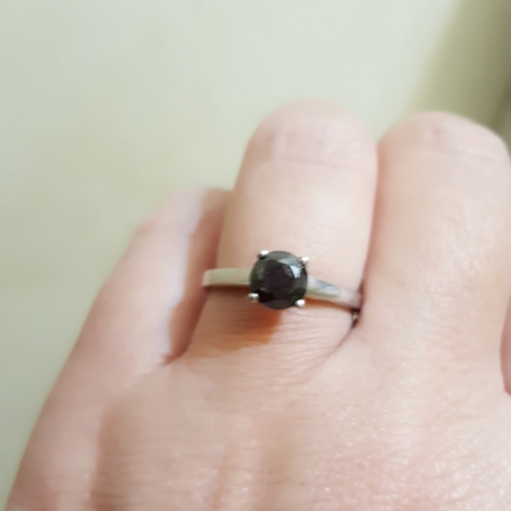 Size 8 black REAL diamond ring
